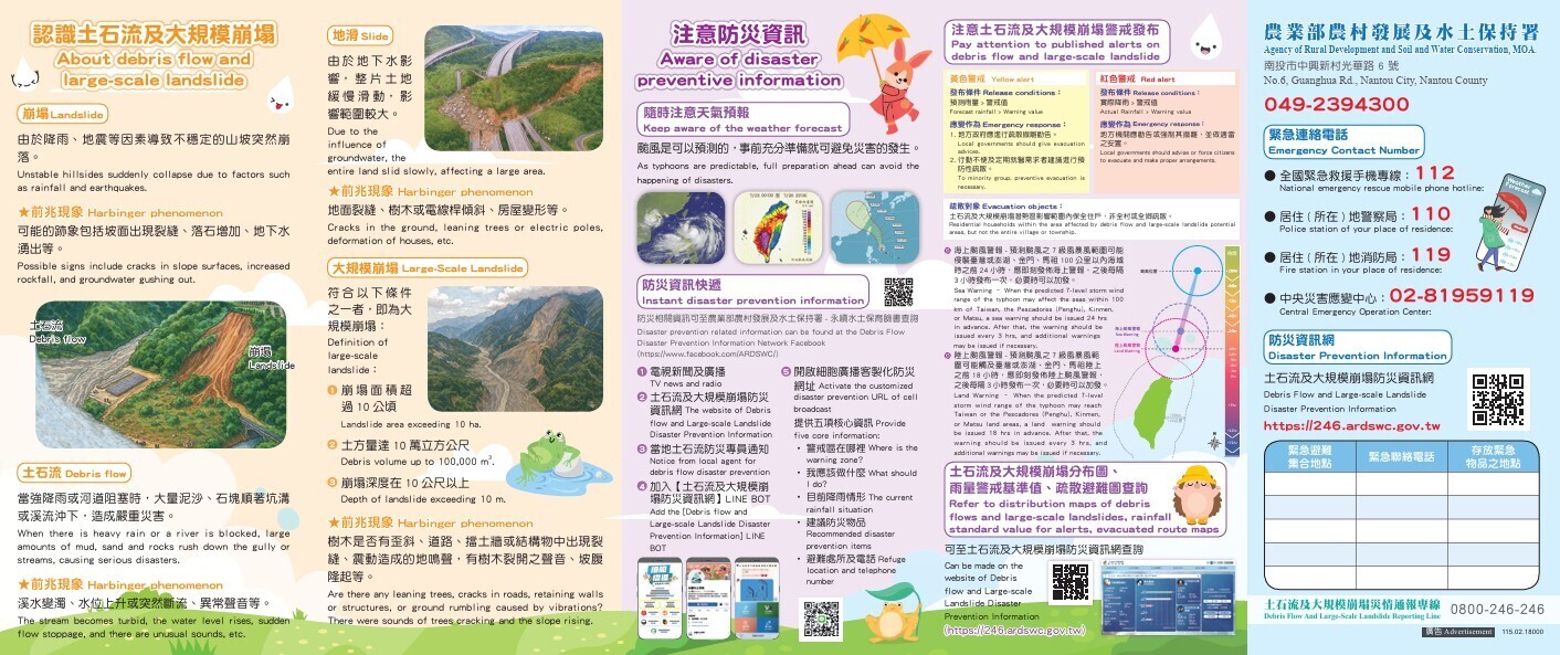 土石流及大規模崩塌防災指南(115年防災宣導摺頁)(另開新視窗/jpg檔)圖片